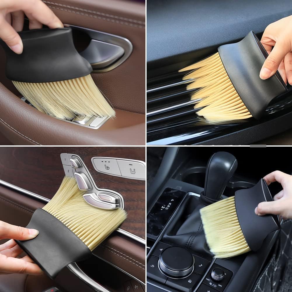5 PCS Microfiber Duster Kit - Interior & Exterior Cleaning Tool Pollen Removing Extendable Long Handle Duster for Bike & Motorcycle Accessories with 2 Cleaning Tablet Free (5)