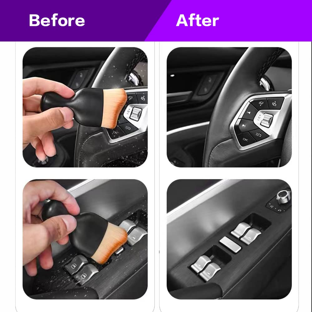 Car Interior Cleaning Brush | AC Vent Brush | Scratch Free Car Duster | Multifunctional Car Brush for Cleaning Car Interior, PC, Laptop, Keyboard (Small Brush)
