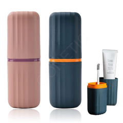 Travel Tooth Brush Holder for Bathroom Square Toothbrush Holder for Travel, Portable Toothbrush Case & Tooth Brush Cover Box Organizer for Traveling, Camping, & Business Trips (Pink)