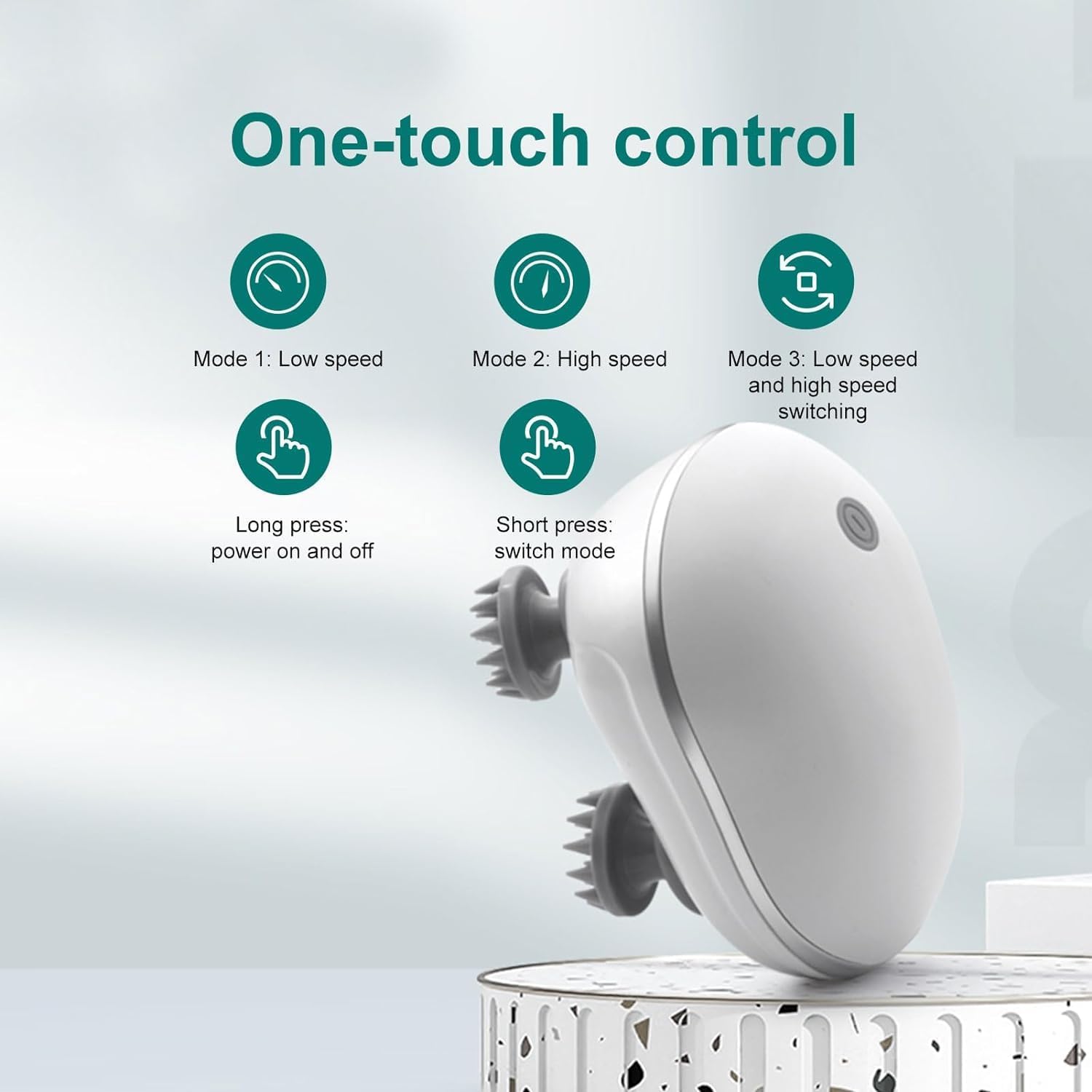 Gifts for Men Women Electric Scalp Massager, Hair Kneading Massager, Smart Head Massage Scalp with 4 Massage Heads Deep Clean and Stress Relax, Body Massager for Muscles Shoulder Calf