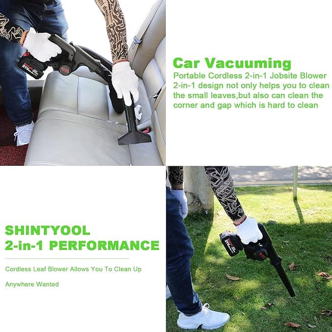 Mini Blower Black | 2 in 1 Cordless Small Blower | Rechargeable | Compact Blower for Inflating, Blowing Leaf, Cordless Blower| Multifunctional Blower Plus Vacuum, Cleaner and Blower