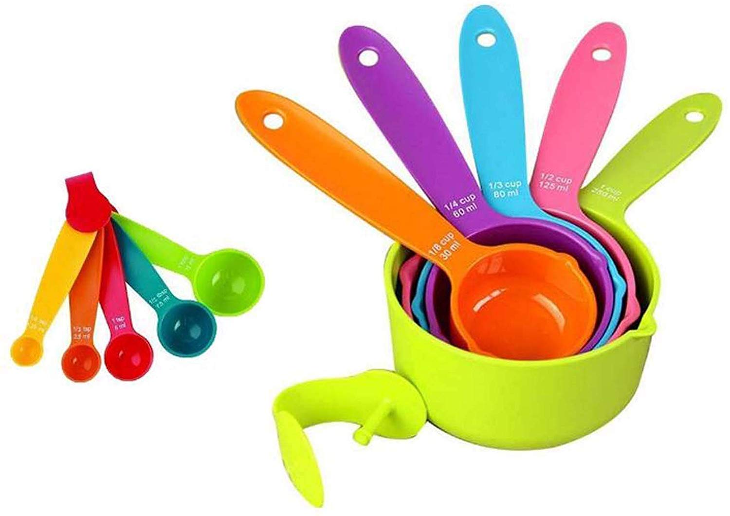 Measuring Cups & Spoon Combo for Dry or Liquid/Kitchen Gadgets for Cooking & Baking Cakes/Measuring Cup Set Combo with Handles (Set of 5 Cups and 5 Spoons)