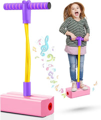 Pogo Stick Toys for Boys Girls, Indoor & Outdoor Bouncing Jumper for Toddlers Age 3 and Up Garden Toys, Safe & Durable Foam Bungee Jumping Stick Makes Squeaky Sounds Improves Balance