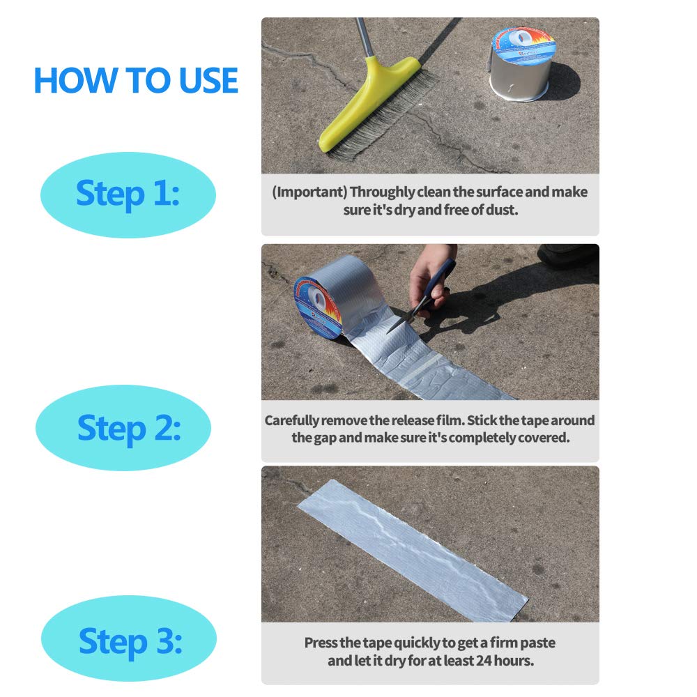 Aluminum Foil Waterproof Leakage Repair Tape for Surface Crack, Roof, Pipe Strong Adhesive Sealing Butyl Rubber Tape (2 inch, 5cm)