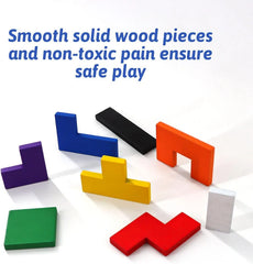 OYZEKX Wooden Russian Blocks Puzzles for Kids