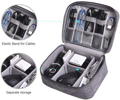 Gadget Organizer Electronics Accessories Organizer Bag, Universal Carry Travel Gadget Bag for Cables, Plug and More, Perfect Size Fits for Pad Phone Charger Hard Disk (Grey)