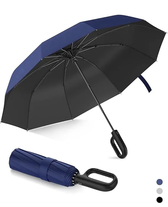 Umbrella for Men Women || Folding Umbrella With Carabiner Handle(Blue)