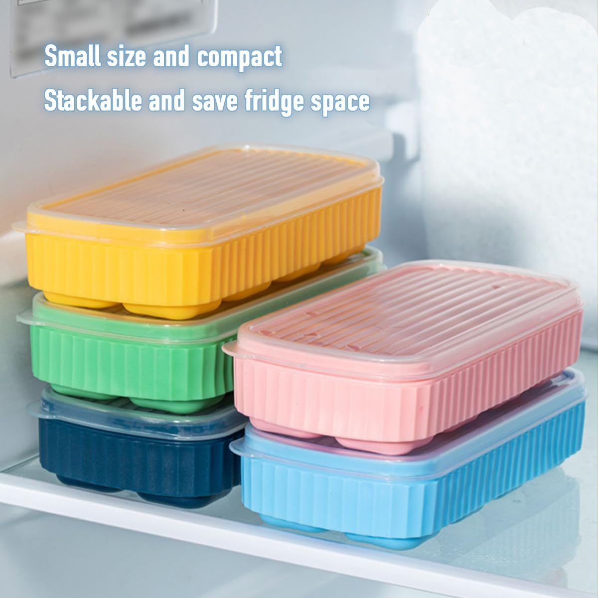 OyzekX Ice Cube Trays Silicone Ice Cube Molds, Easy-Release and Flexible Ice Trays BPA Free, for Whiskey Cocktail, Stackable and Safe Ice Cube Honeycomb Small Cubes Fridge Bar Soft Tray (8 Cavity)