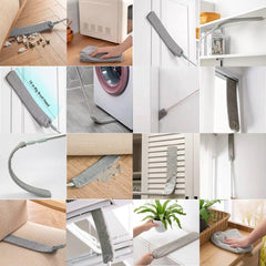 Gap Dust Cleaner Microfiber Duster for Bed Sofa High Ceilings Under Appliance Couch Fridge Furniture Cleaning Washable & Retractable Brush Stainless Steel Extension Long Handle Pole