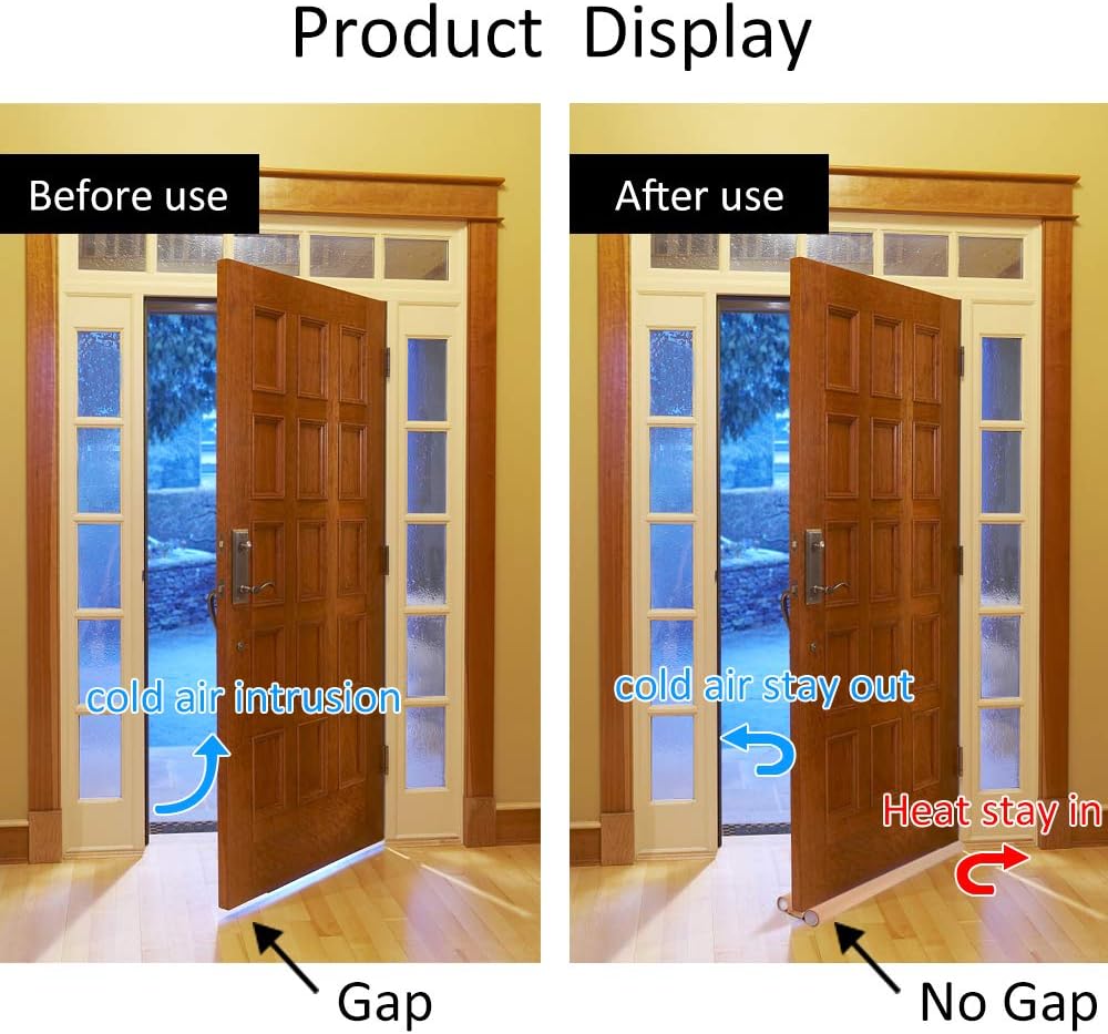 Door Bottom Sealing Strip Guard for Home | (39 inches) | Door Stoppers | Door Seal | Door Closers | Sound-Proof Reduce Noise Energy Saving Weather Stripping | Waterproof - Brown (Pack of 2)