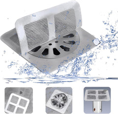 Disposable Shower Drain Hair Catcher, Drain Hair Catcher Waterproof Mesh Stickers for Bathroom Accessories, Apartment Essentials for Kitchen, Sink, Bathtub (10 pcs)