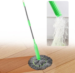 2 in 1 Dehydrated Floor Cleaning Mop Self-Wringing 360 Rotatable Adjustable Microfiber Wet and Dry Mop for Bathroom/Offfice/Home/Outdoor
