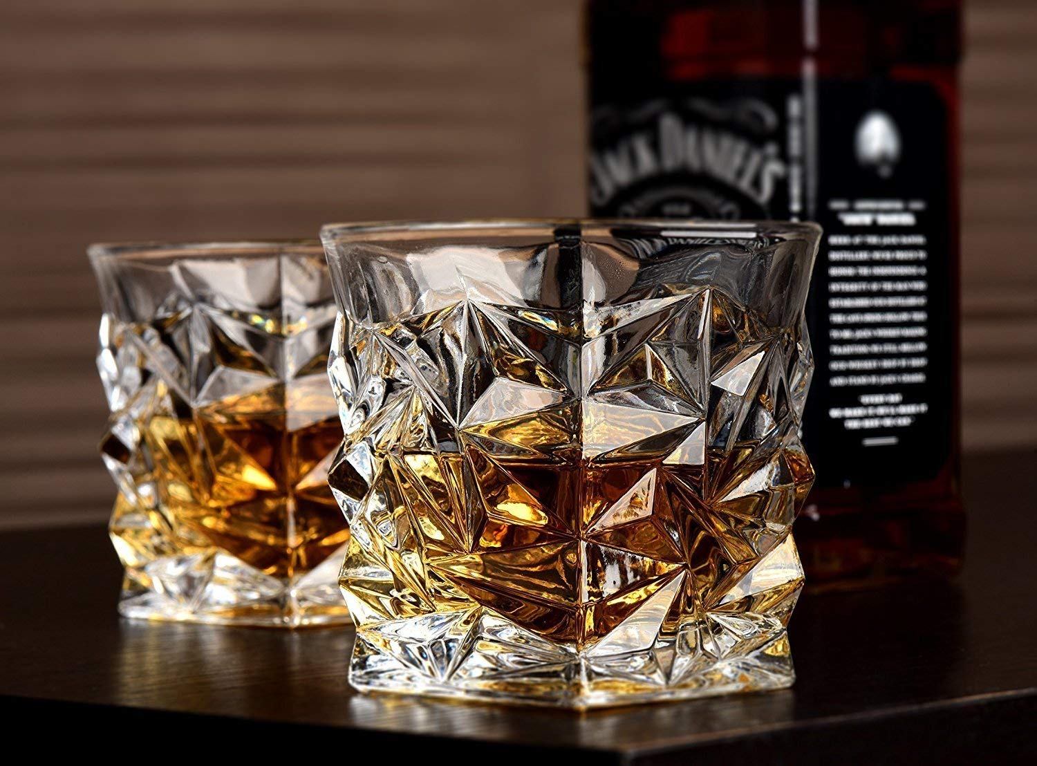 6 PCS SET Premium Crystal Whiskey Glasses | Old Fashioned Tumblers for Scotch, Bourbon,Cocktails,Diamond Crystal Cut Whiskey GLASS (310 ML)