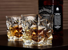 6 PCS SET Premium Crystal Whiskey Glasses | Old Fashioned Tumblers for Scotch, Bourbon,Cocktails,Diamond Crystal Cut Whiskey GLASS (310 ML)