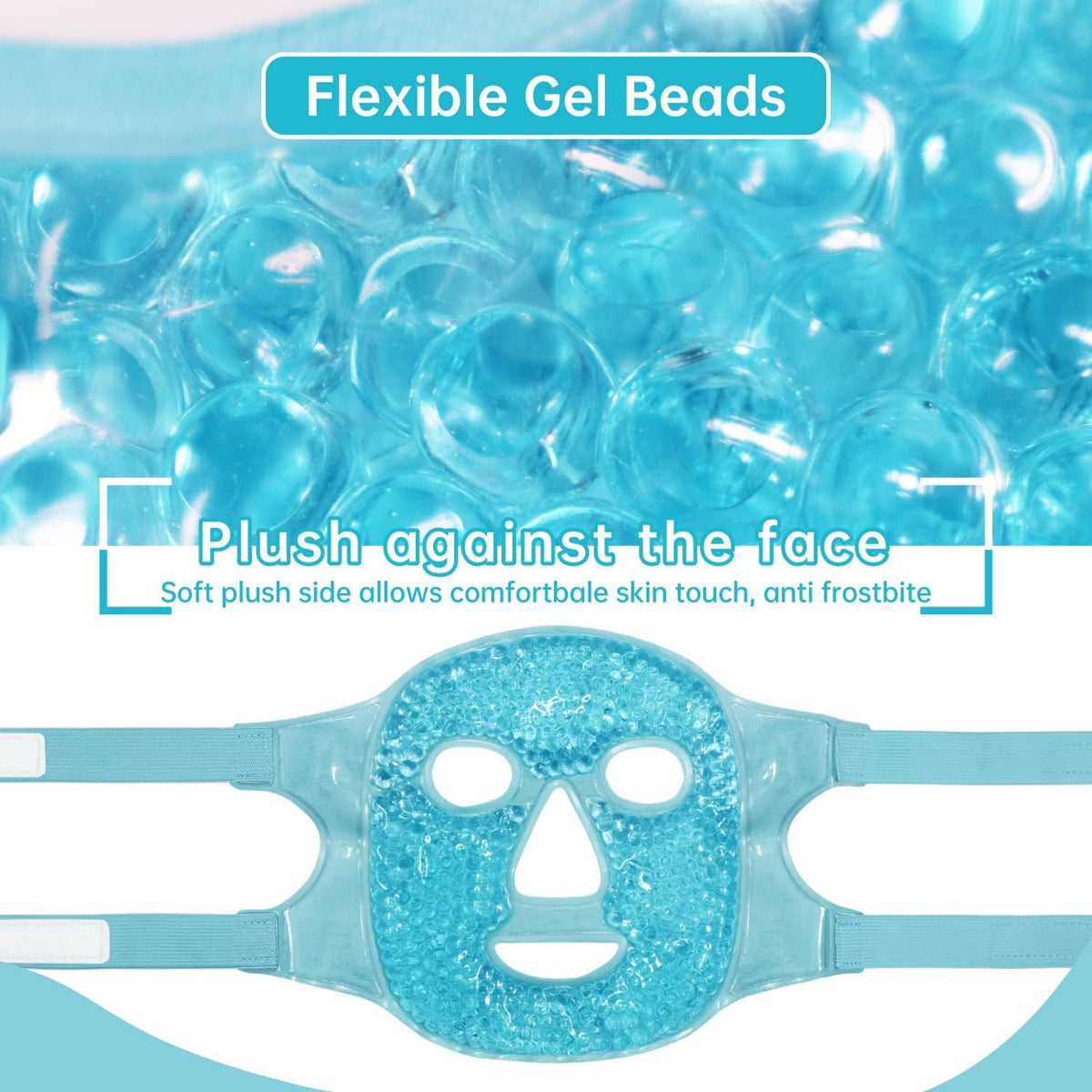 Face Mask Cold Face Eye Mask, Ice Pack Reduce Face Puff, Dark Circles, Gel Beads Hot Heat Cold Compress Pack, Face SPA for Woman Sleeping, Pressure, Headaches, Skin Care Collagen Face Mask