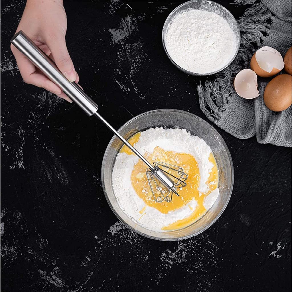 Kitchen Manual Hand Blender Automatic Egg Beater & Stirring Stainless Steel Rotating Push Whisks Mixer For Kitchen Baking/Lassi/Butter Milk Frother/Cream/Madhani/Coffee/Cake Mixing/Restaurant