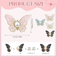 4 Sets Butterfly Jean Buttons Waist Tightener for Loose Pants
