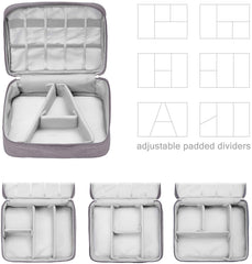 Gadget Organizer Electronics Accessories Organizer Bag, Universal Carry Travel Gadget Bag for Cables, Plug and More, Perfect Size Fits for Pad Phone Charger Hard Disk (Grey)
