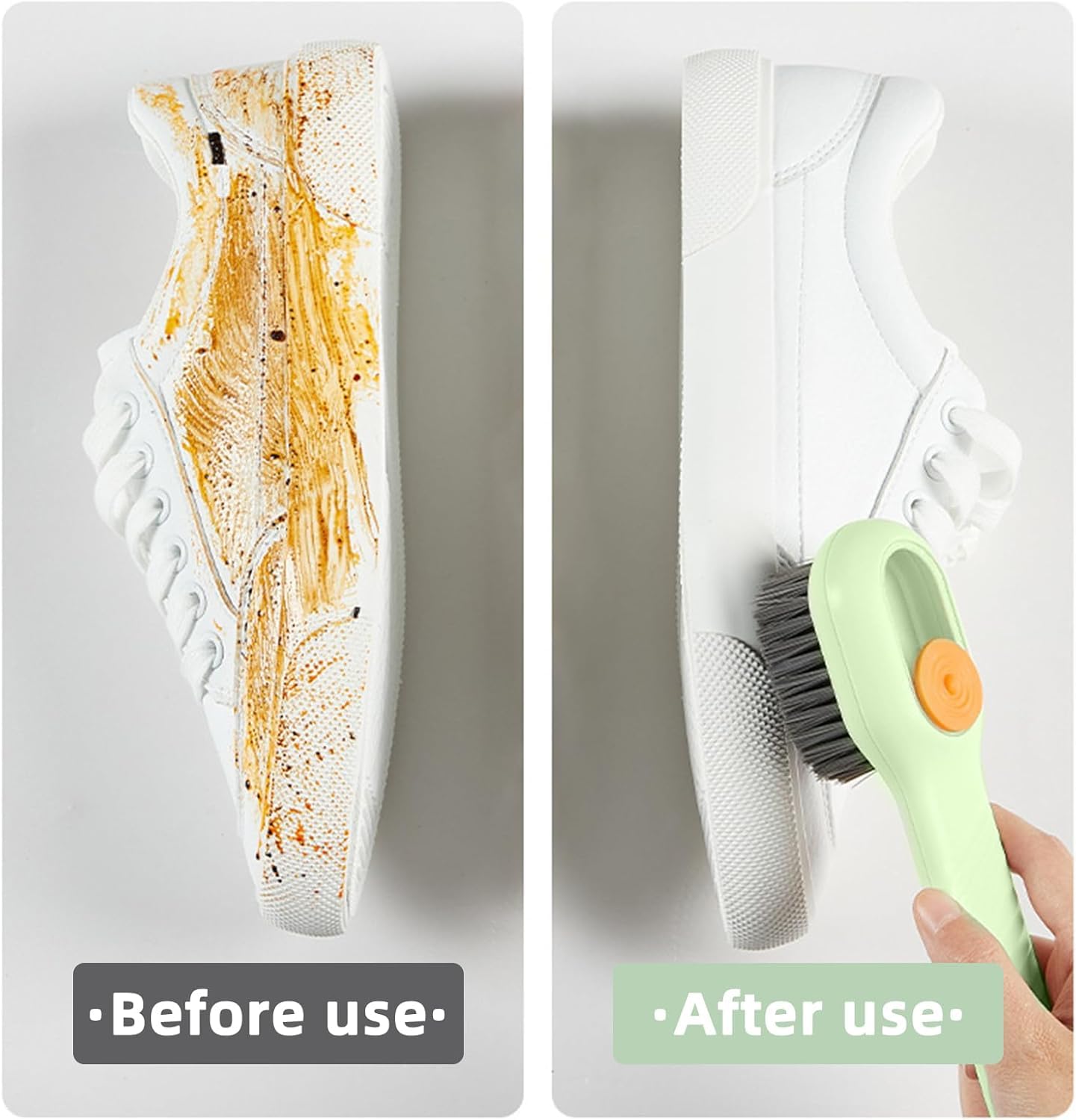 Multifunctional Shoe Brush with Liquid Box, Household Soft Fur Liquid Cleaning Shoe Brush, Long Handle Shoe Brush Press Type Automatic Liquid Shoe Brush