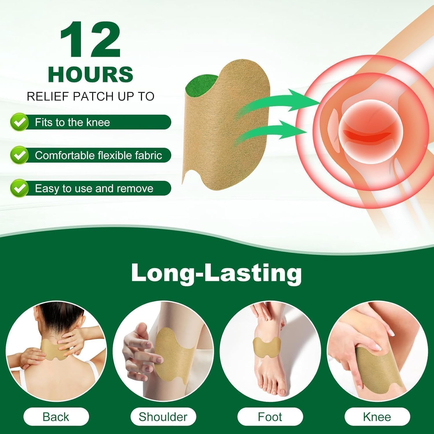 Herbal Knee Pain Relief Patches Arthritis Inflammation Patch Sticker | Instant Relief from Knee Pain | Joint Knee Pain Relief Products Natural Wormwood Extract Patch for Knee (20 pcs)