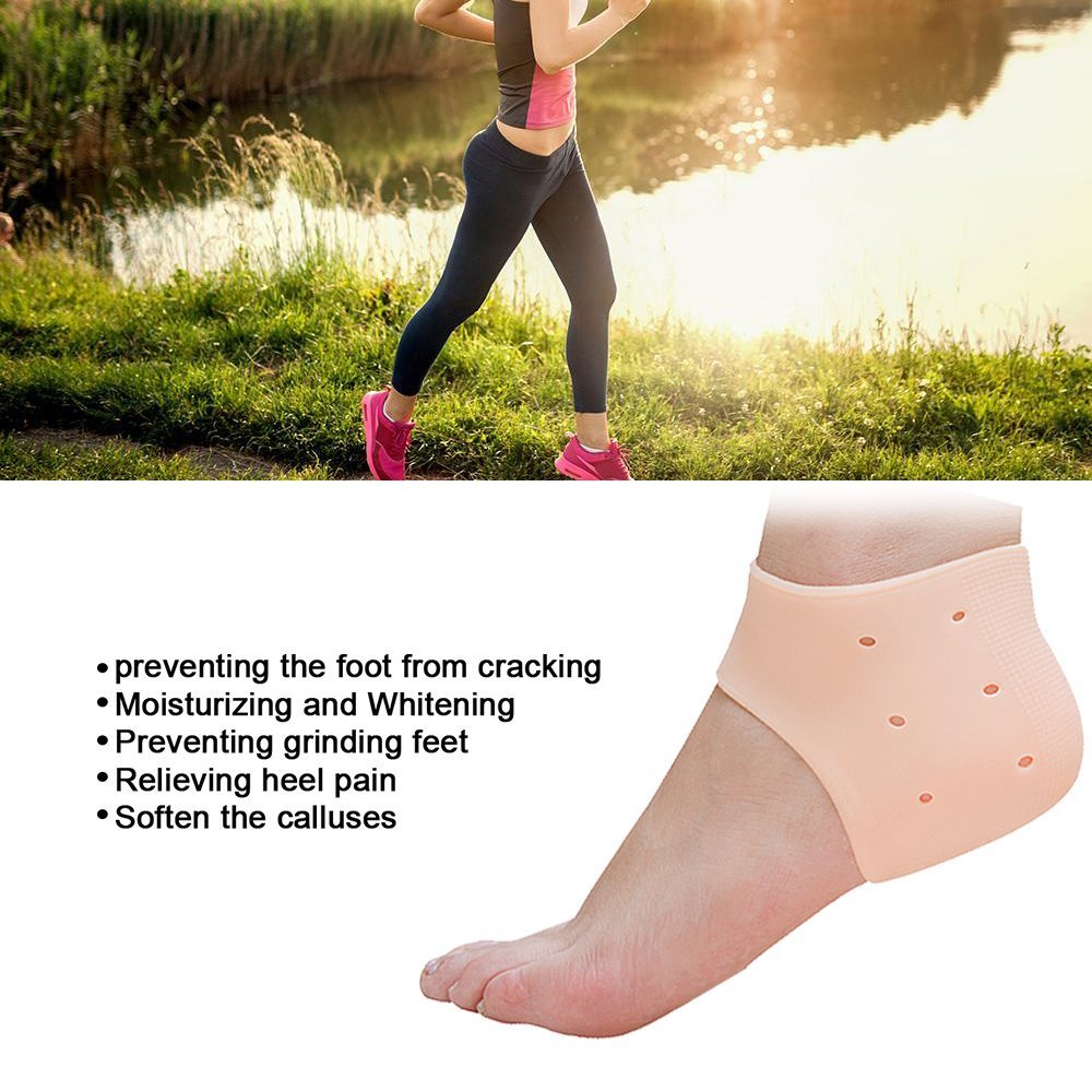 Half Heel Socks Anti Crack Silicon Gel Heel And Foot Protector Moisturizing Socks for Foot Care, Pain Relief And Heel Cracks Free Size For Men And Women - Free Size (1 Pair)