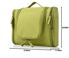 Waterproof Travel Bag Beauty Make Up Toiletry Wash Bag Zipper Cosmetic Case Multifunctional Large Makeup Cosmetic Bag with Hanging Hook (Green)