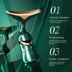 Facial Massager for Face and Neck, 3-in-1 Face Massager for Women, Anti Wrinkle & Aging Facial and Neck Massage Kit with 3 Massage Modes for Skin Care,Improve,Firm,Tightening and Smooth (Green)