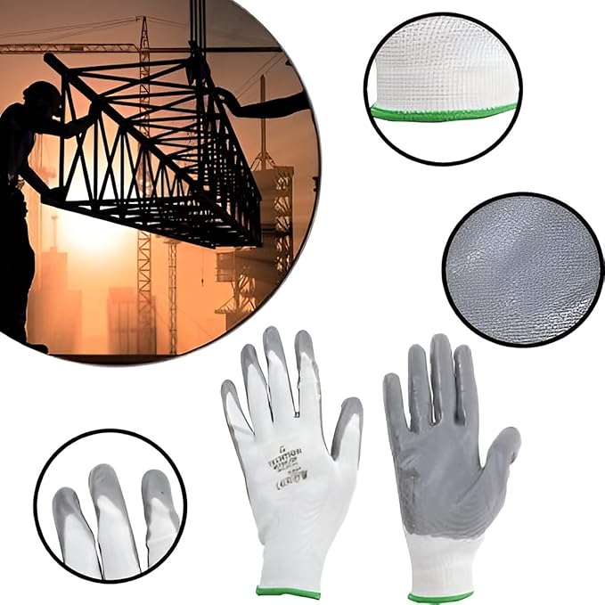 Anti Cutting Cut Resistant Hand Safety Gloves Cut-Proof Protection with Rubber Grade (5 pair)