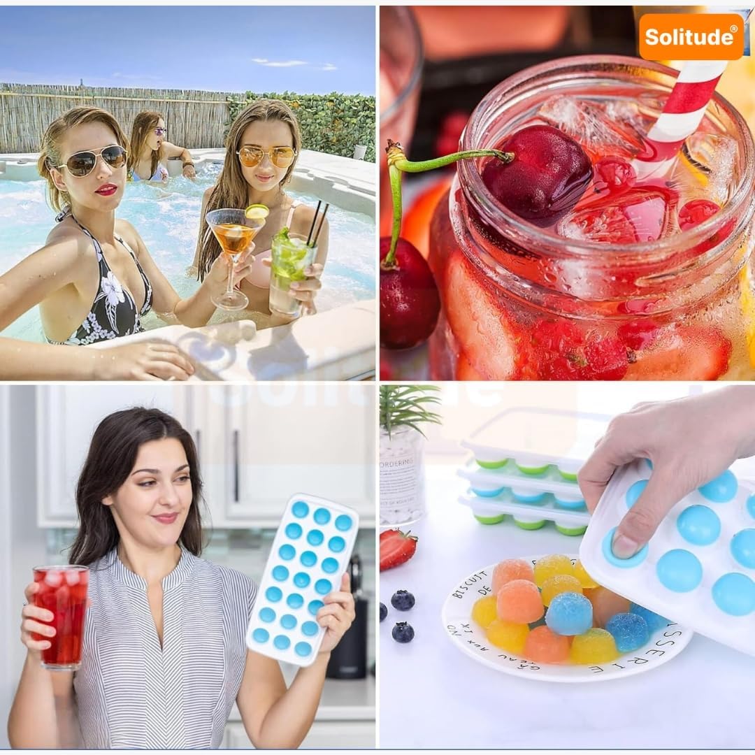 OyzekX Ice Cube Trays Silicone Ice Cube Molds, Easy-Release and Flexible Ice Trays BPA Free, for Whiskey Cocktail, Stackable and Safe Ice Cube Honeycomb Small Cubes Fridge Bar Soft Tray (21 Cavity, 2pc Set)