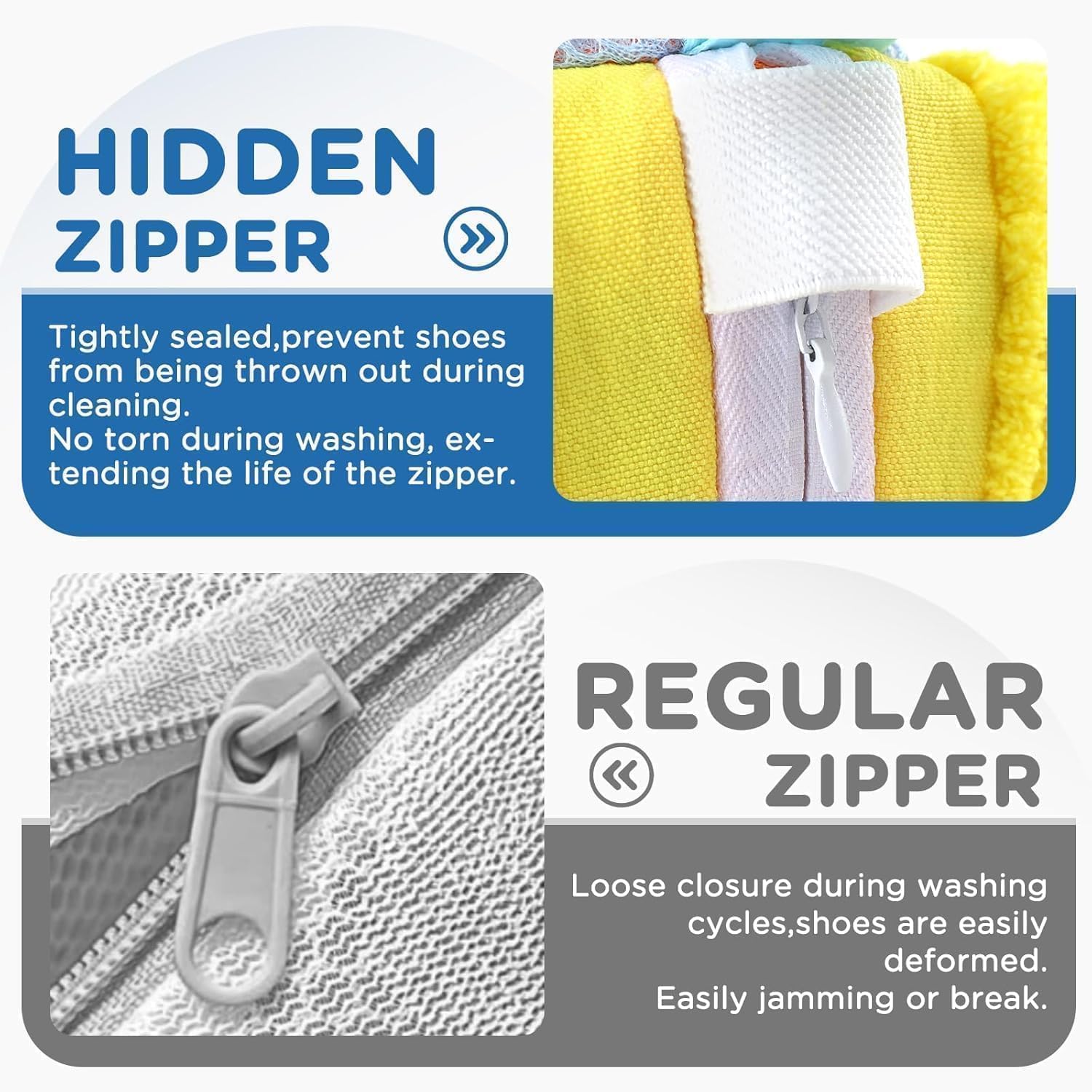 Shoe washing machine bag, Laundry shoe pouch for washer and dryer, Reusable and Durable Zipper Plush Washing Machine Bag for Sneakers, Delicates and Toys