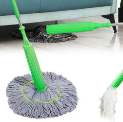 2 in 1 Dehydrated Floor Cleaning Mop 360 Rotatable Adjustable Self-Wringing Floor Cleaning Microfiber Mop Wet and Dry for Bathroom/Office/Home/Outdoor (Green)