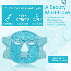 Face Mask Cold Face Eye Mask, Ice Pack Reduce Face Puff, Dark Circles, Gel Beads Hot Heat Cold Compress Pack, Face SPA for Woman Sleeping, Pressure, Headaches, Skin Care Collagen Face Mask