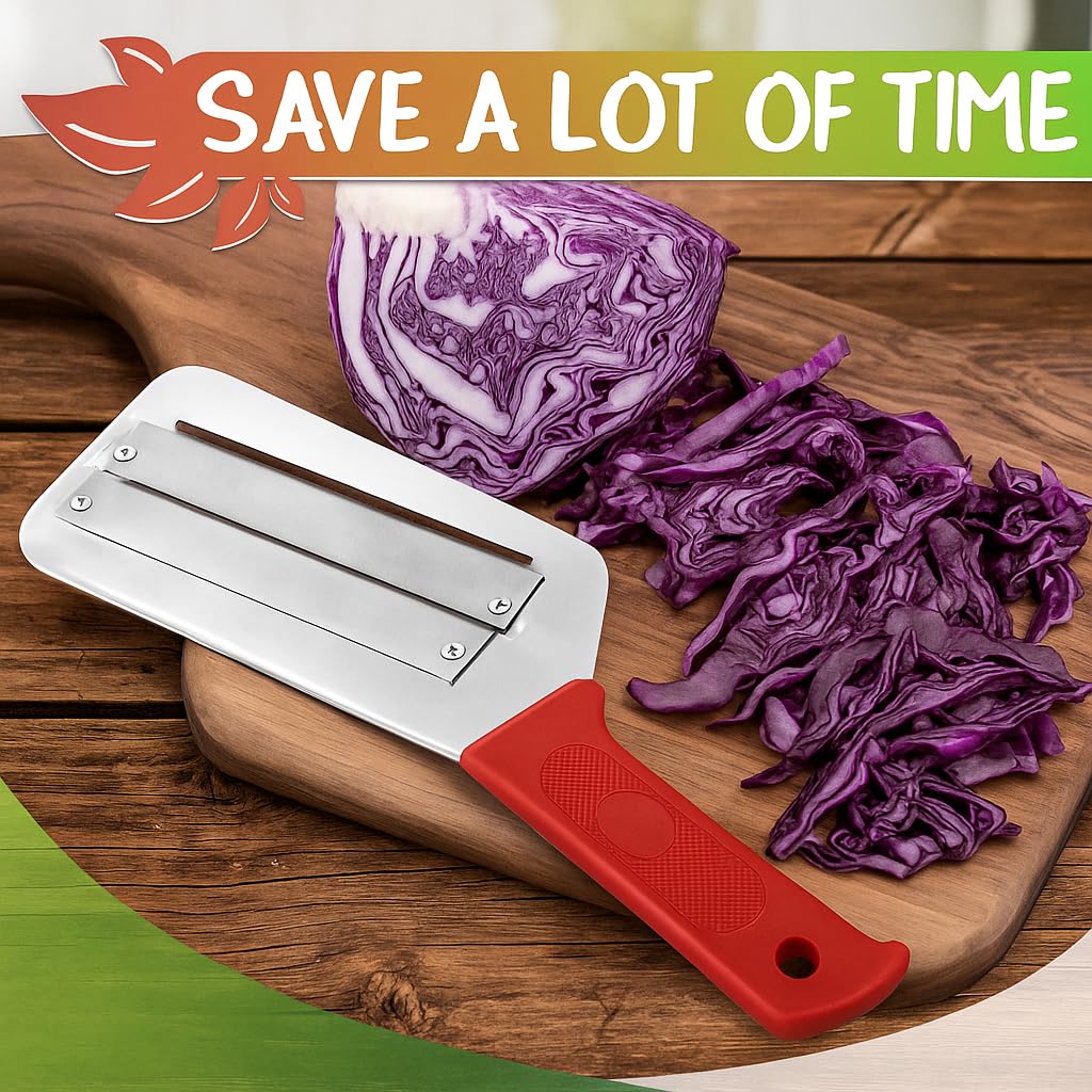 Modern Cabbage Shredder & Kitchen Grater – Stainless Steel Knife, Fruit Chopper, Coleslaw Cutter, Red Cabbage Slicer