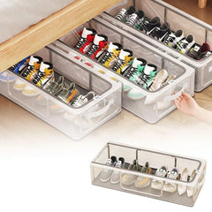 Clear Foldable Shoe Bag | Shoe Box Organizer | Transparent Shoe Rack | Dustproof Shoe Cover | Space-Saving Sneaker Box | Foldable & Easy to Clean | Storage Organizer Rack (1, Big)
