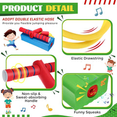 Pogo Stick Toys for Boys Girls, Indoor & Outdoor Bouncing Jumper for Toddlers Age 3 and Up Garden Toys, Safe & Durable Foam Bungee Jumping Stick Makes Squeaky Sounds Improves Balance