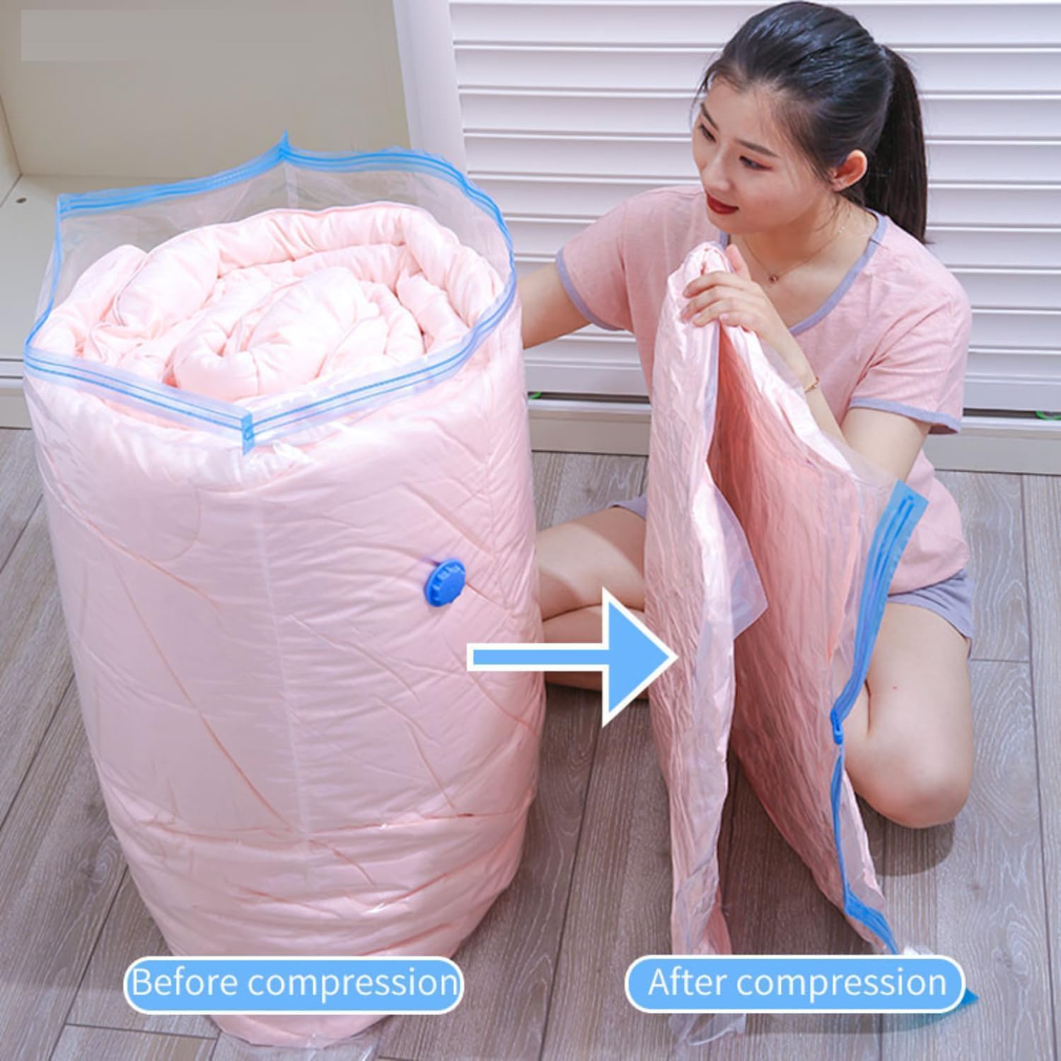 Vacuum Packing Bags Storage Ziplock Space Saver Reusable Travel Bag For Clothes, Blankets, Bedding, Comforter, Pillows Could Save Your Space(Pack of 5)