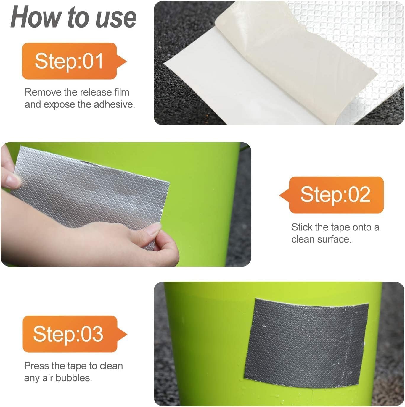 Aluminum Foil Waterproof Leakage Repair Tape for Surface Crack, Roof, Pipe Strong Adhesive Sealing Butyl Rubber Tape (2 inch, 5cm)