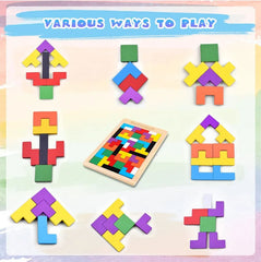 OYZEKX Wooden Russian Blocks Puzzles for Kids