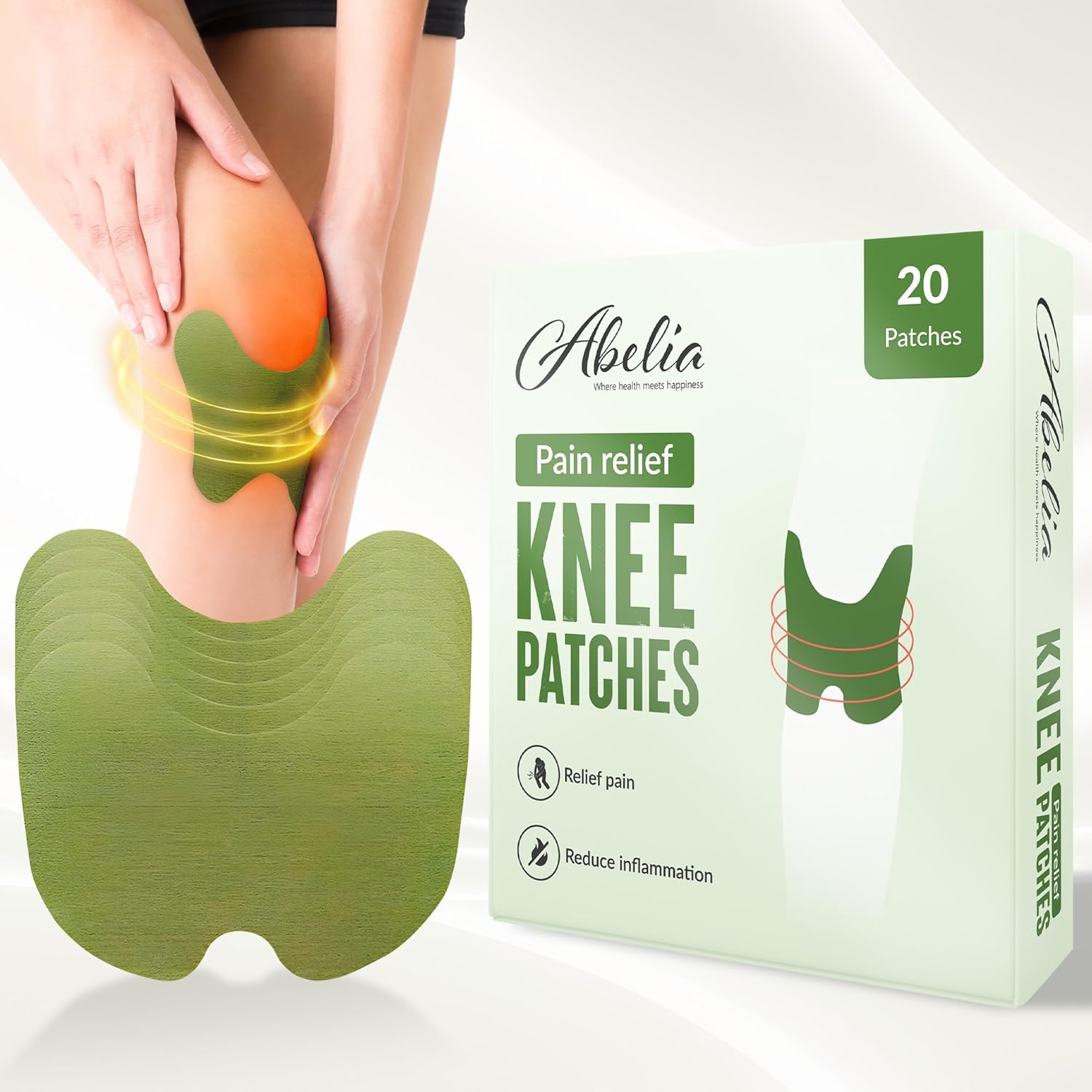 Herbal Knee Pain Relief Patches Arthritis Inflammation Patch Sticker | Instant Relief from Knee Pain | Joint Knee Pain Relief Products Natural Wormwood Extract Patch for Knee (20 pcs)