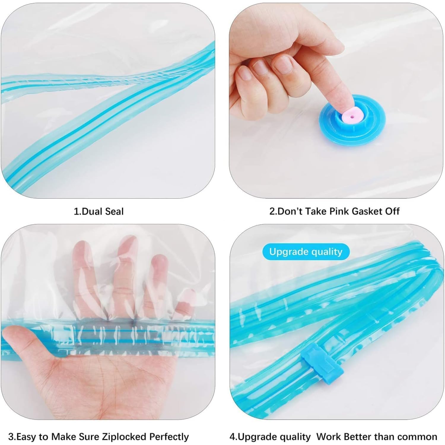 Vacuum Packing Bags Storage Ziplock Space Saver Reusable Travel Bag For Clothes, Blankets, Bedding, Comforter, Pillows Could Save Your Space(Pack of 5)