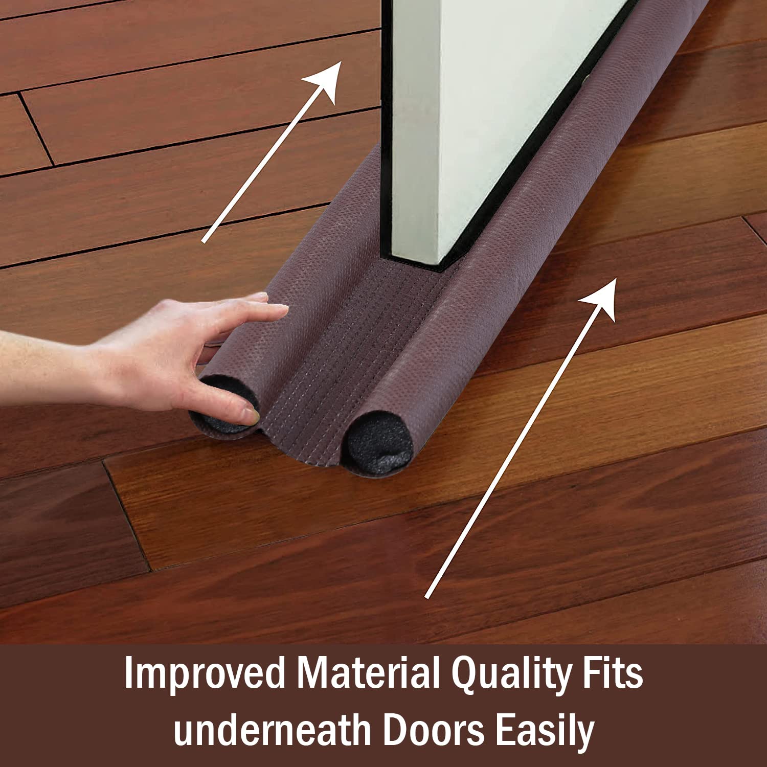 Door Bottom Sealing Strip Guard for Home | (39 inches) | Door Stoppers | Door Seal | Door Closers | Sound-Proof Reduce Noise Energy Saving Weather Stripping | Waterproof - Brown (Pack of 2)