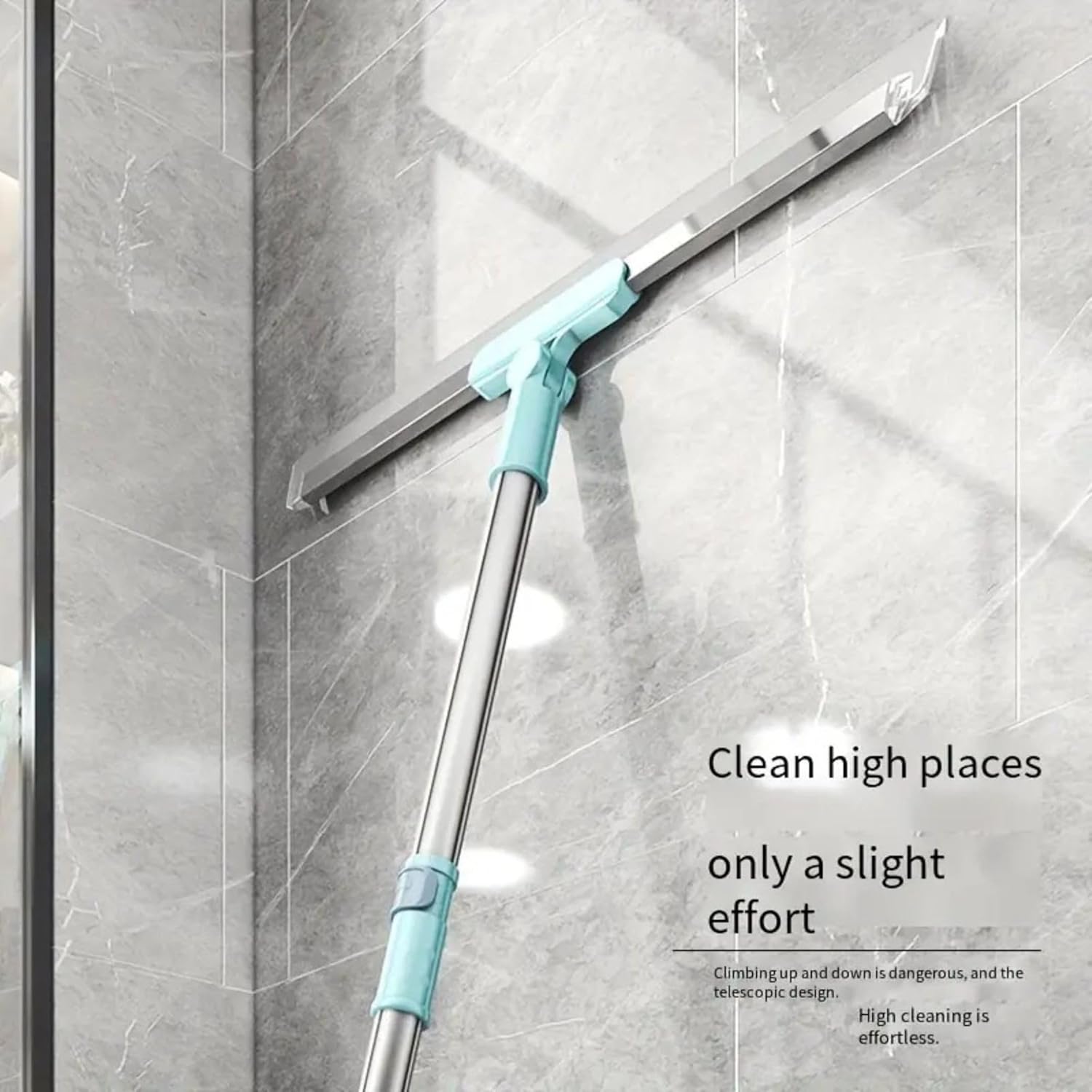 Magic Broom Sweeper for Floor Cleaning – Multifunctional Silicone Wiper Mop with Stainless Steel Extendable Handle – Wet & Dry Use – Bathroom Floor Wiper & Window Squeegee Viper for Home