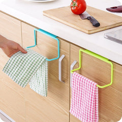 Towel Hanger Wall Mounted Rectangular Plastic Towel Holder Ring for Bathroom/Towel Stand/Wash Basin/Napkin - Self-Adhesive Towel Hanger with Strong Hold Magic Sticker