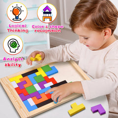 OYZEKX Wooden Russian Blocks Puzzles for Kids Adults, Wood Intelligence Kids Toys for 2-5 Years Boy,Wooden Puzzles Brain Teasers Toy Educational Gift for 7-10 Years