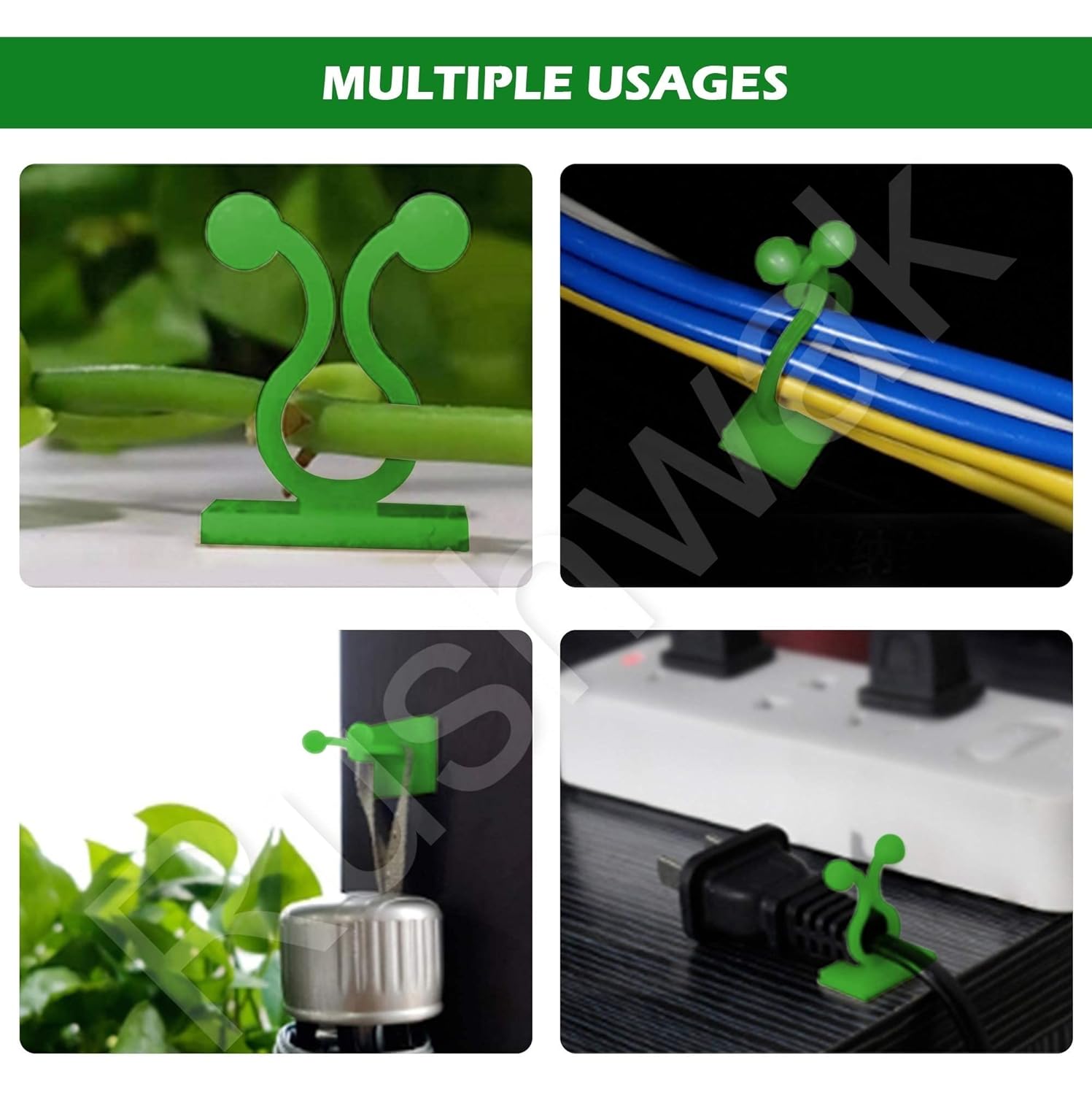 Wall Fixture Clips Plant Climbing Plant Fixer Self-Adhesive Hook Plant Vine Traction Invisible Wall Vines Fixture Wall Sticky Hook Vines Fixing Clip (Green)