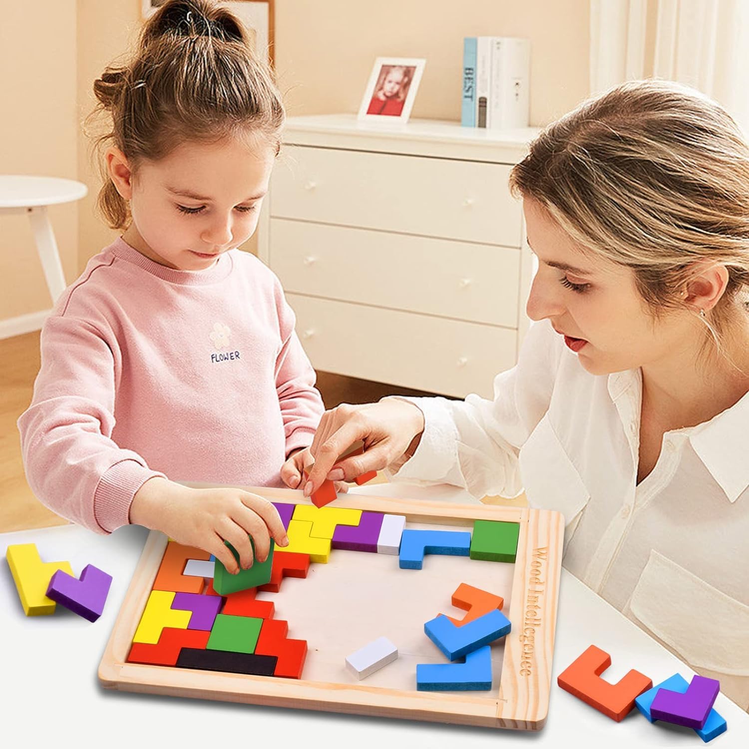OYZEKX Wooden Russian Blocks Puzzles for Kids Adults, Wood Intelligence Kids Toys for 2-5 Years Boy,Wooden Puzzles Brain Teasers Toy Educational Gift for 7-10 Years