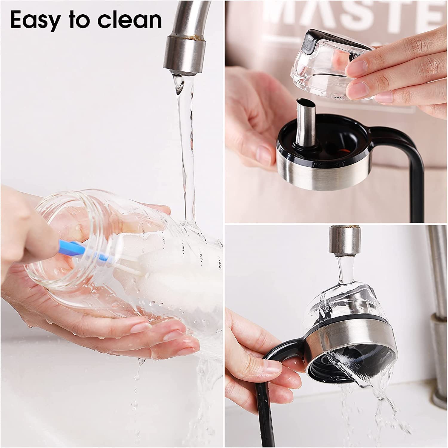 Effortless Pour 500ML Auto Flip Cooking Oil Bottle - Glass Cruet Dispenser with Non-Slip Handle for Olive Oil, Vinegar, Soy Sauce - Kitchen Essential (1 pcs)