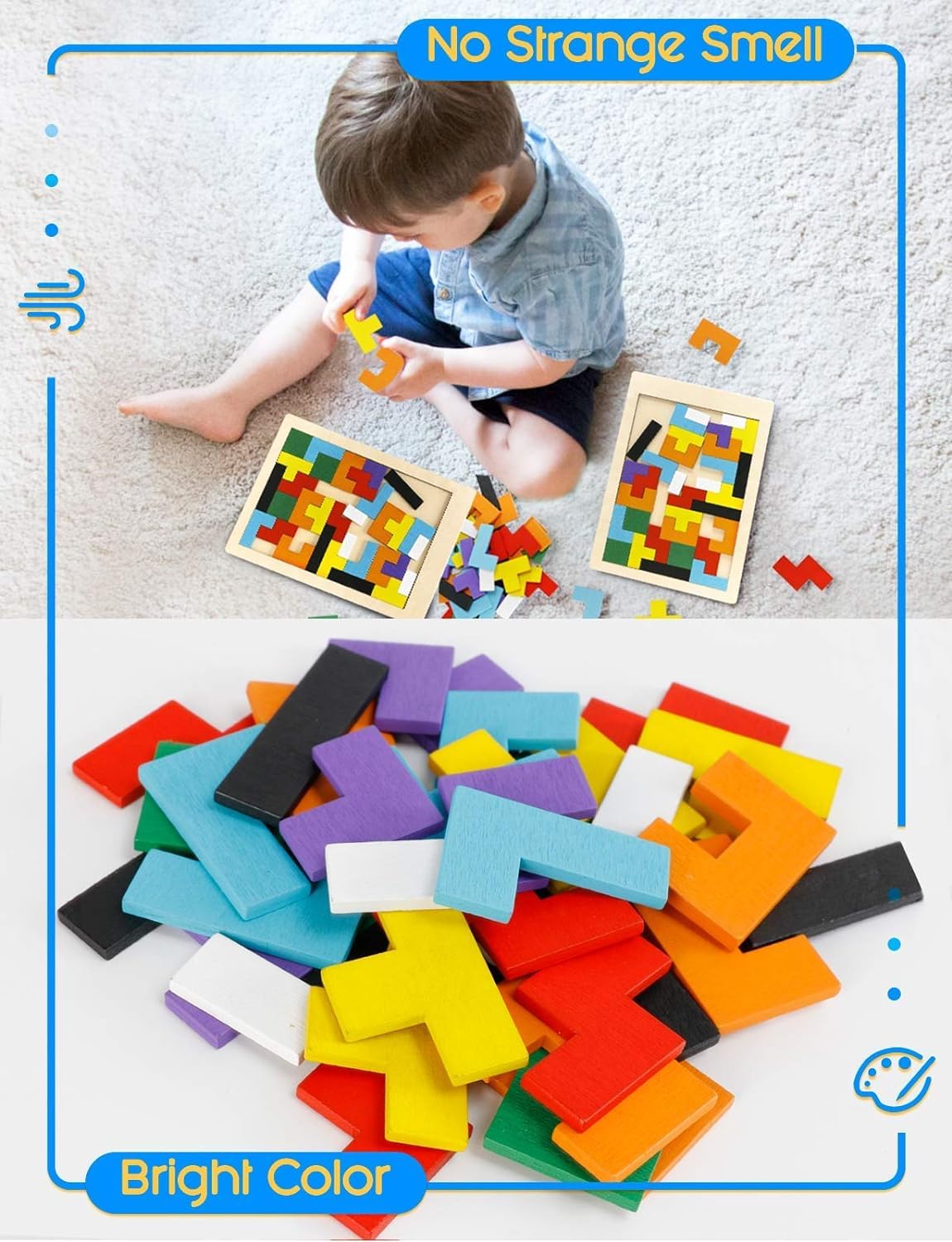 OYZEKX Wooden Russian Blocks Puzzles for Kids Adults, Wood Intelligence Kids Toys for 2-5 Years Boy,Wooden Puzzles Brain Teasers Toy Educational Gift for 7-10 Years
