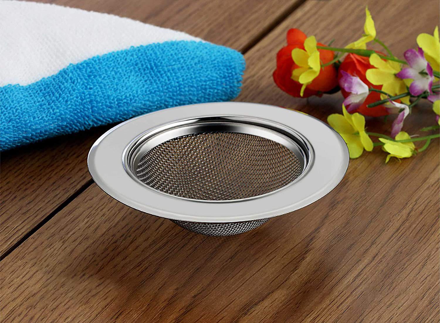 Stainless Steel Household Kitchen Sink Strainer Jali for Home Bathroom Kitchen Shower Blockage-Proof Hair Stoppers Drain Sink Colander Floor Drain