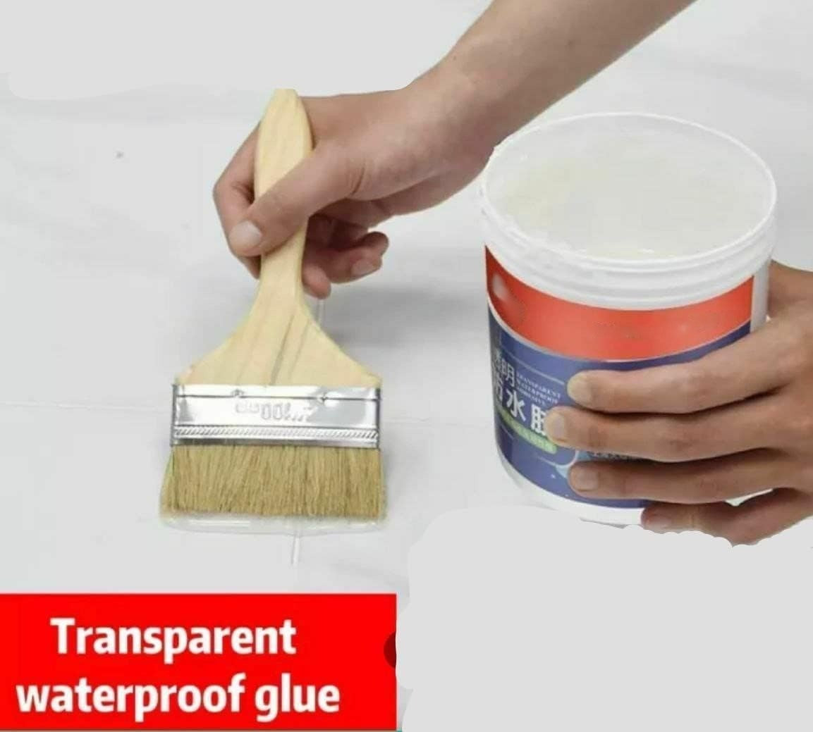Crack Seal Agent with Brush Transparent Waterproof Resin Epoxy for Roof Leakage Crack Seal Glue Roof Water Leakage Solution Water Proof Glue for Waterproofing